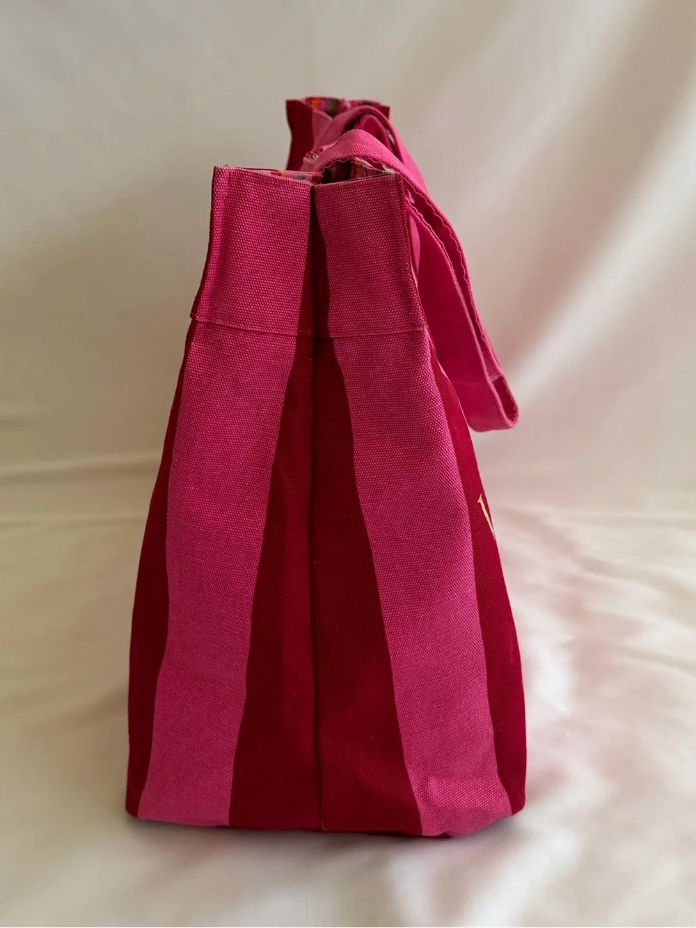 Victoria's Secret Pink Striped Canvas Tote